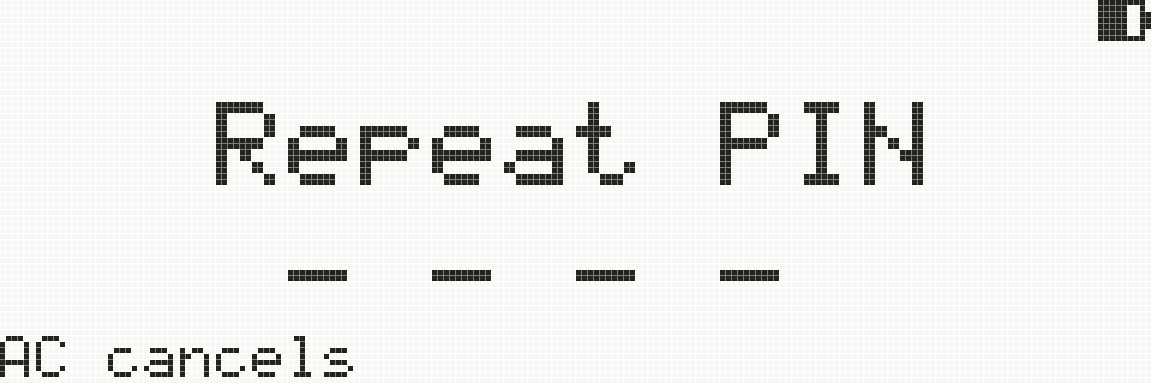 The “Repeat PIN” screen